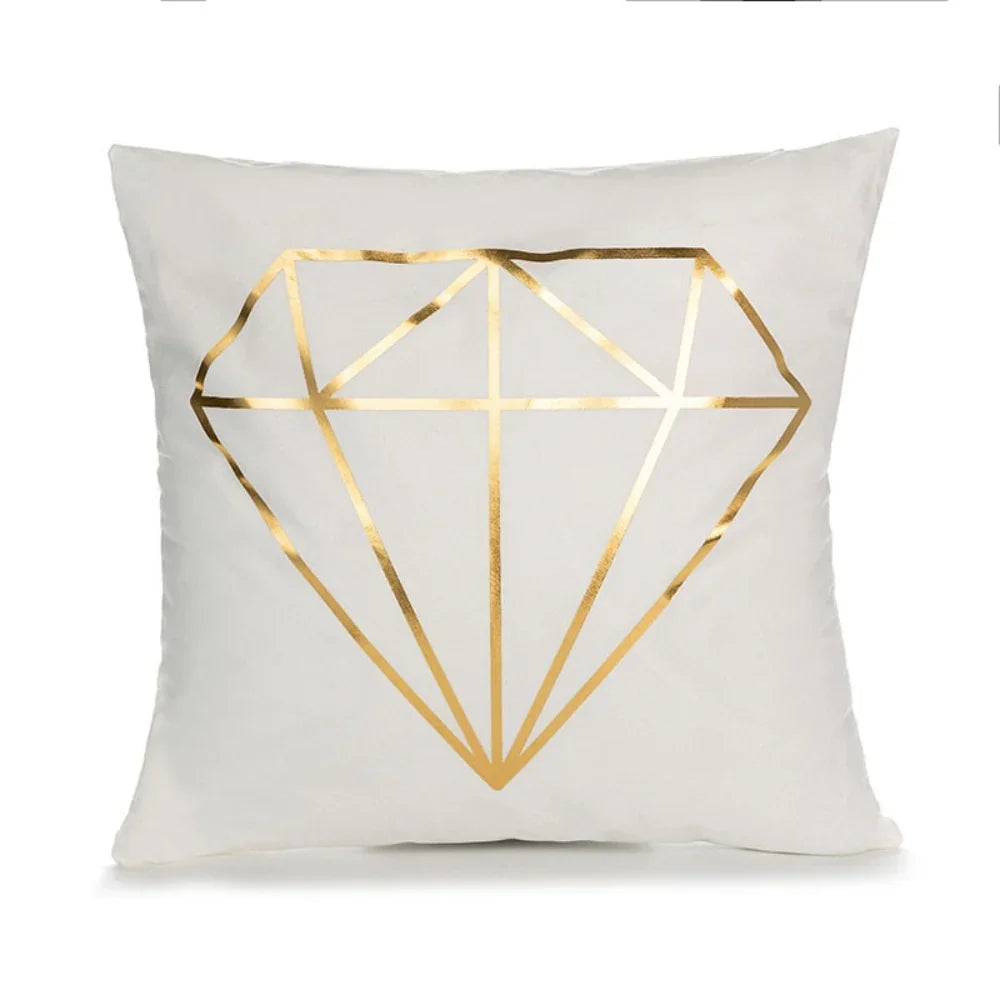 Retro Style Gold Stamped Cushion Cover, in-use display - House Of Avana