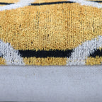 Canvello Soft Velvet Silk Gold Bkack Couch Cushion with Fown Insert - 16x24, angled view - House Of Avana