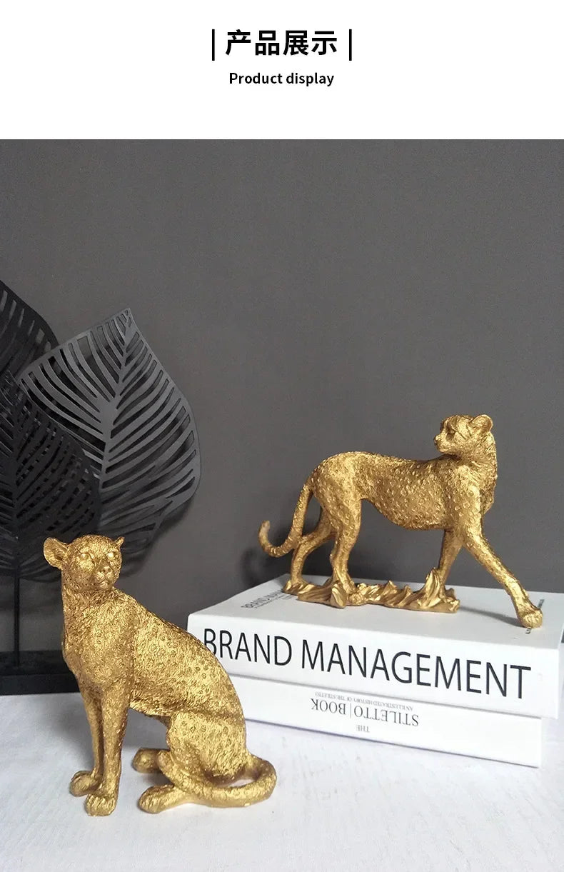 Leopard Decor - Cheetah Print Gold Accent, angled view - House Of Avana