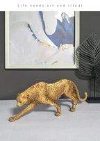 Leopard Decor - Cheetah Print Gold Accent, angled view - House Of Avana
