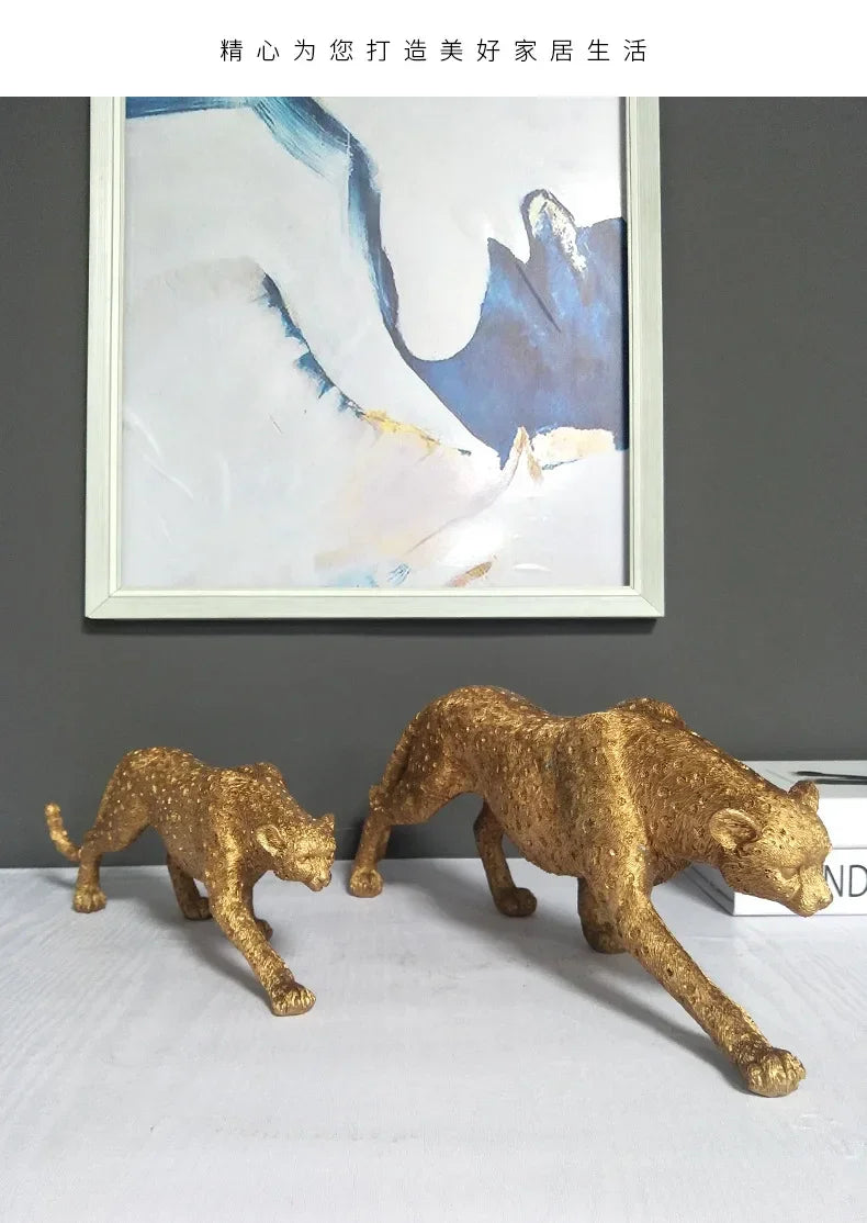 Leopard Decor - Cheetah Print Gold Accent, close-up view - House Of Avana