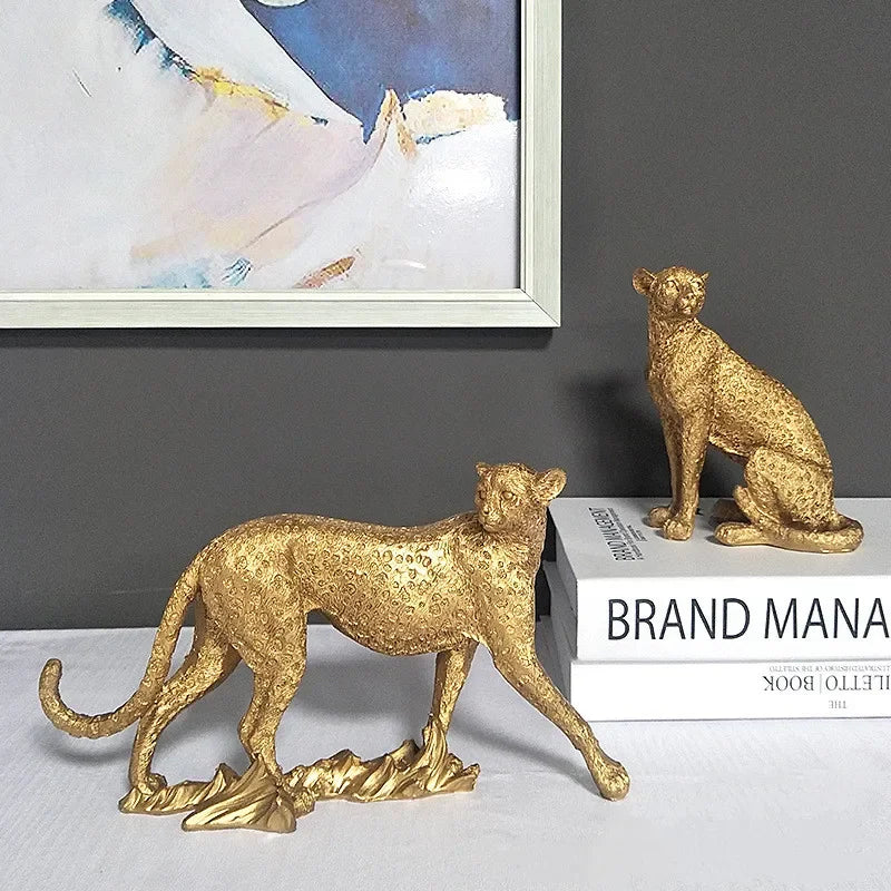 Leopard Decor - Cheetah Print Gold Accent, side view - House Of Avana