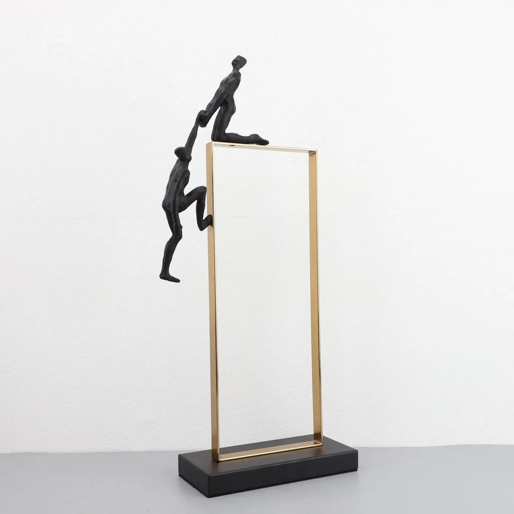 Retro Figure Ornament - Simple Metal Frame Gold, alternate view - House Of Avana