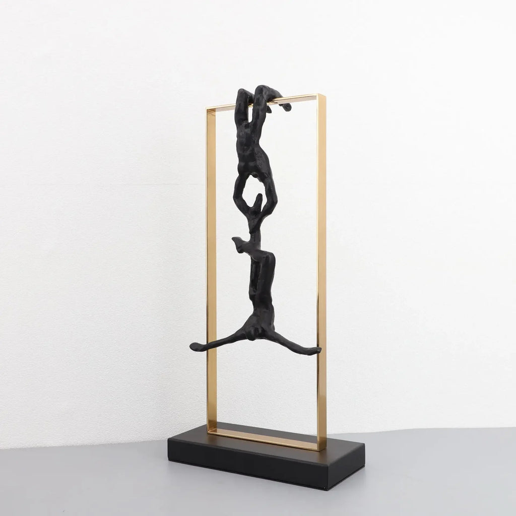 Retro Figure Ornament - Simple Metal Frame Gold, alternate view - House Of Avana