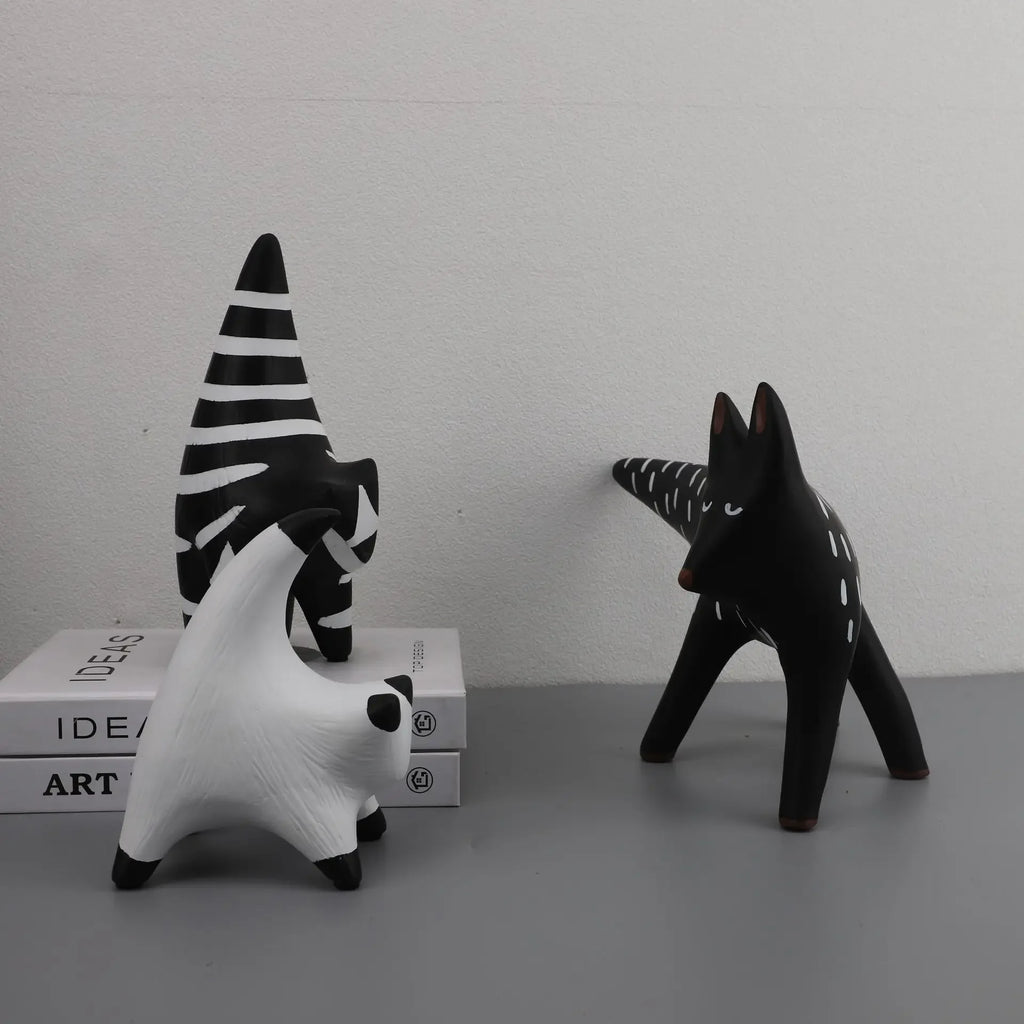 Retro Figure Ornament - Simple Metal Frame Gold, angled view - House Of Avana