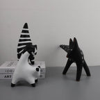 Retro Figure Ornament - Simple Metal Frame Gold, angled view - House Of Avana