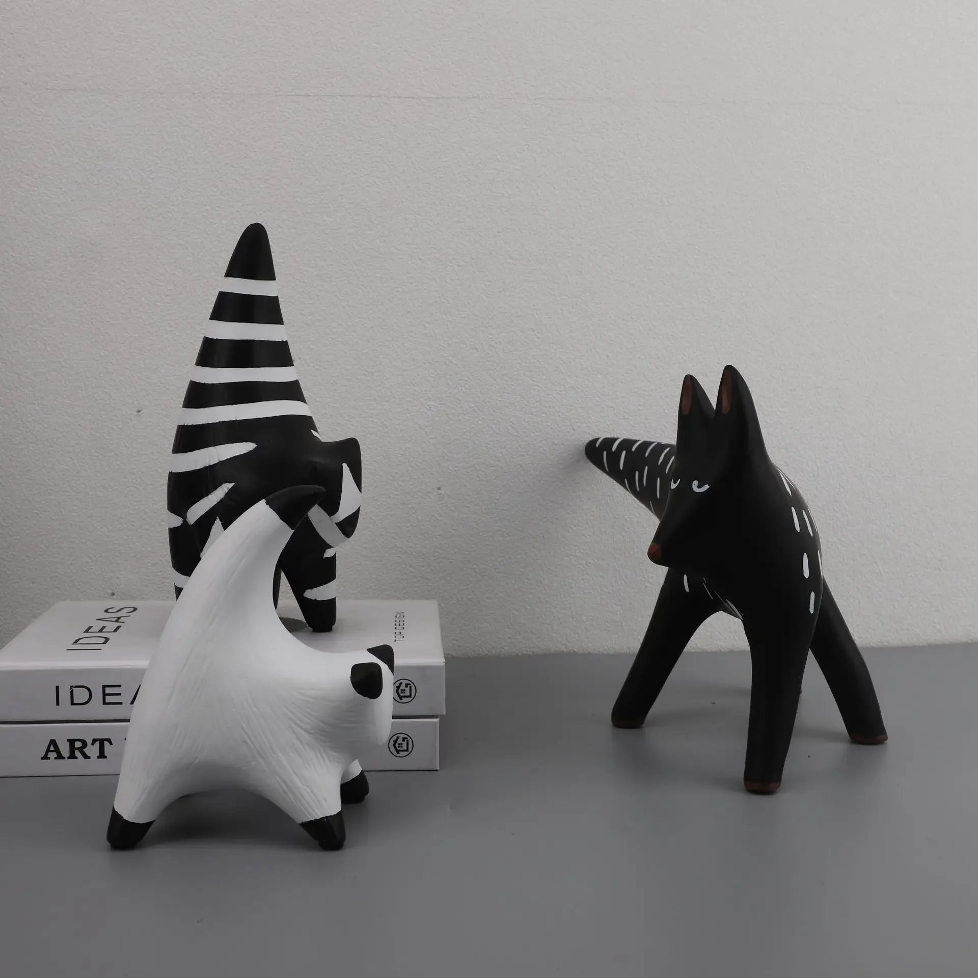 Retro Figure Ornament - Simple Metal Frame Gold, angled view - House Of Avana