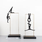 Retro Figure Ornament - Simple Metal Frame Gold, dimensions view - House Of Avana