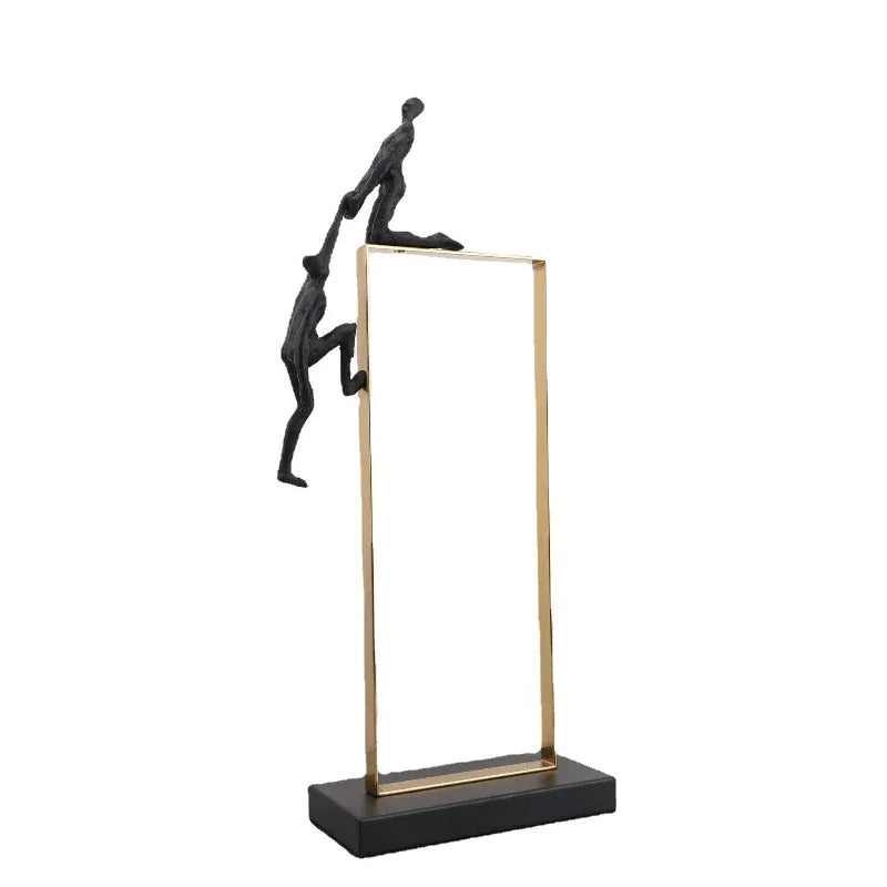 Retro Figure Ornament - Simple Metal Frame Gold, lifestyle image - House Of Avana
