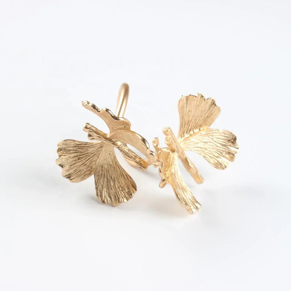 Gold Garden Napkin Ring - Set of 4 Tea + Linen