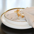 Gold Garden Napkin Ring - Set of 4 Tea + Linen