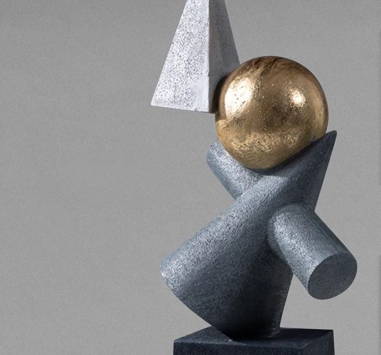 Geometric Sculpture - Gold Triangular Abstract, alternate view - House Of Avana