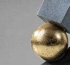 Geometric Sculpture - Gold Triangular Abstract, alternate view - House Of Avana