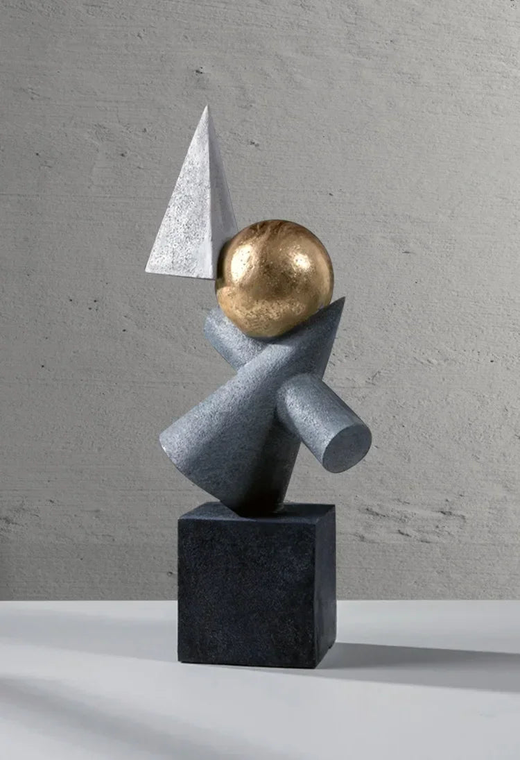 Geometric Sculpture - Gold Triangular Abstract, product packaging - House Of Avana