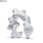 Geometric Art Sculpture - Gold Miniature Desktop Statue, side view - House Of Avana