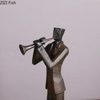 Geometric Musician Statue - Retro Gold Desk Decoration, lifestyle image - House Of Avana