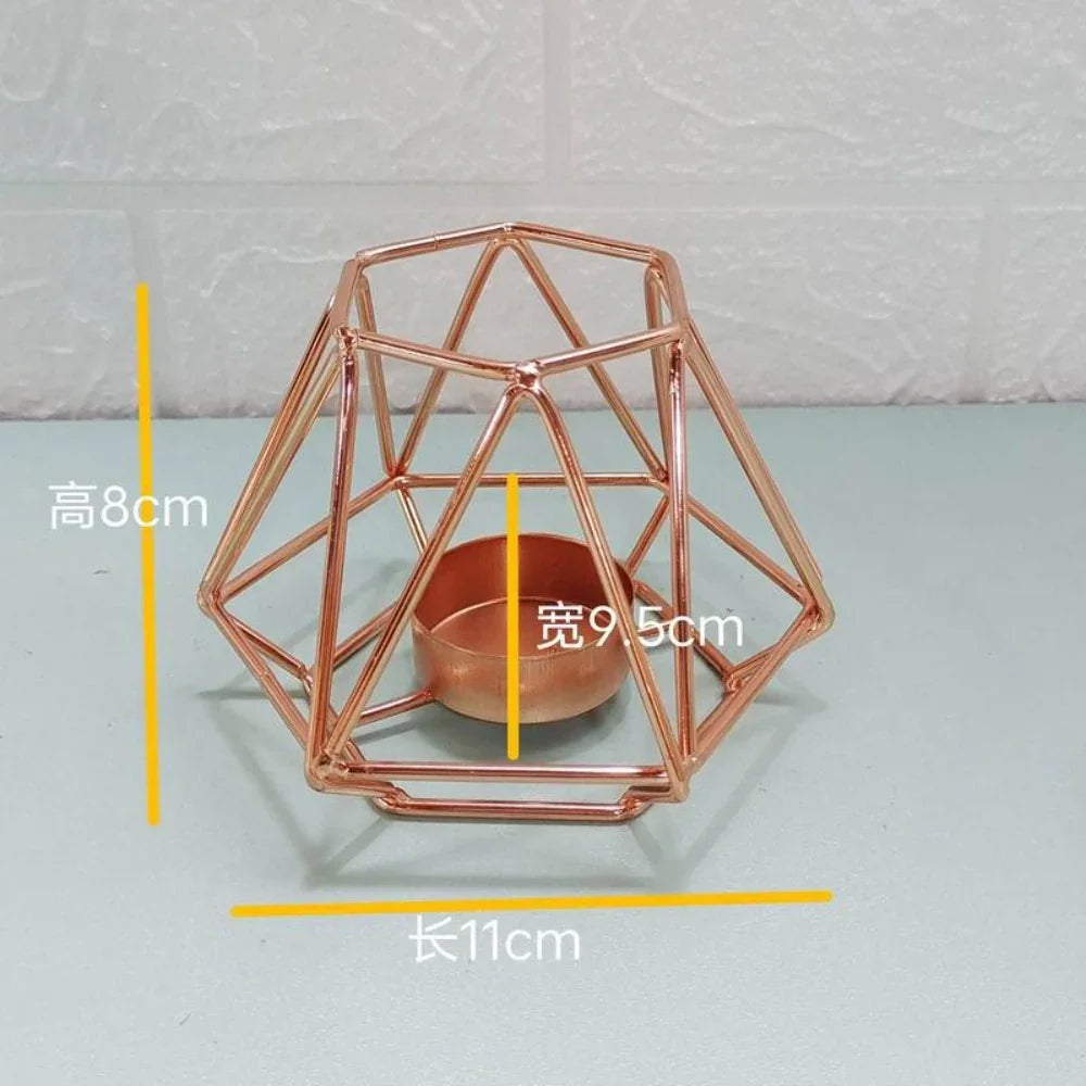 Gold Geometric Tealight Candle Holder - House Of Avana