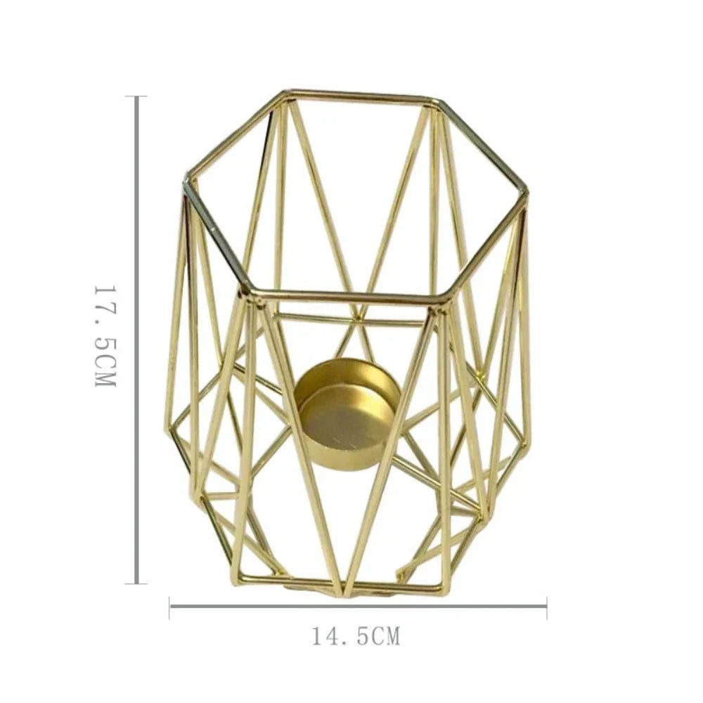Gold Geometric Tealight Candle Holder - House of Avana