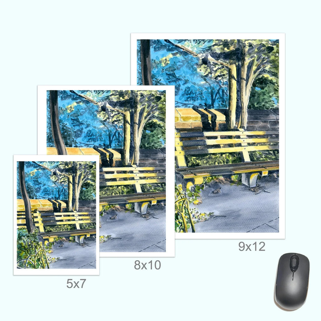 Memories of Gold, Golden Hour, Park Bench, Fort Tryon Park, Nyc, detail shot - House Of Avana