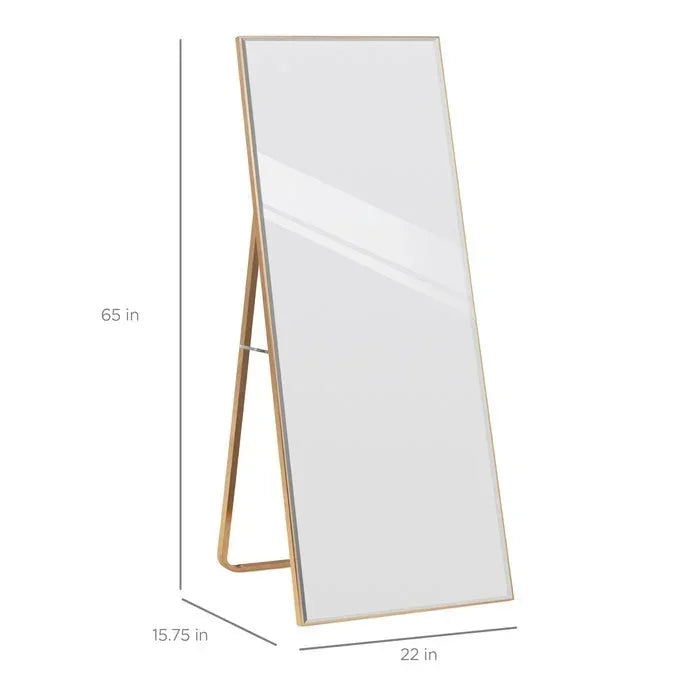 Gold Large Full Length Leaning Wall or Hanging Mirror