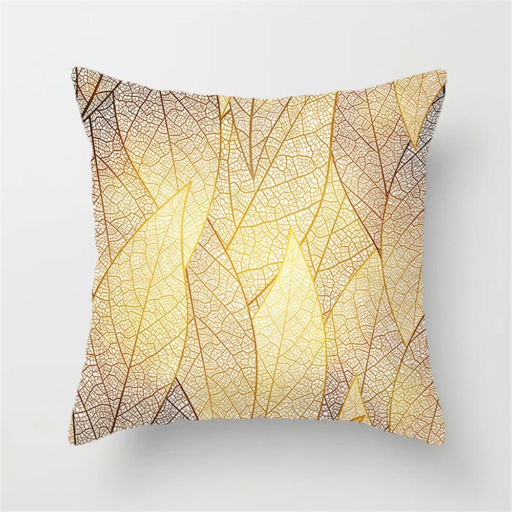Gold Leaf Cushion Cover for Home Decor, alternate view - House Of Avana