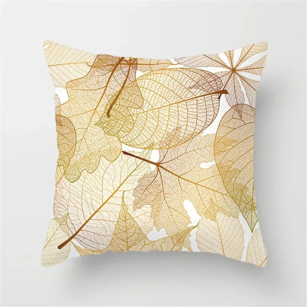 Gold Leaf Cushion Cover for Home Decor, in-use display - House Of Avana