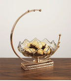 Gold Metal Decor Bowl - Lotus Centerpiece