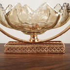 Gold Metal Decor Bowl - Lotus Centerpiece