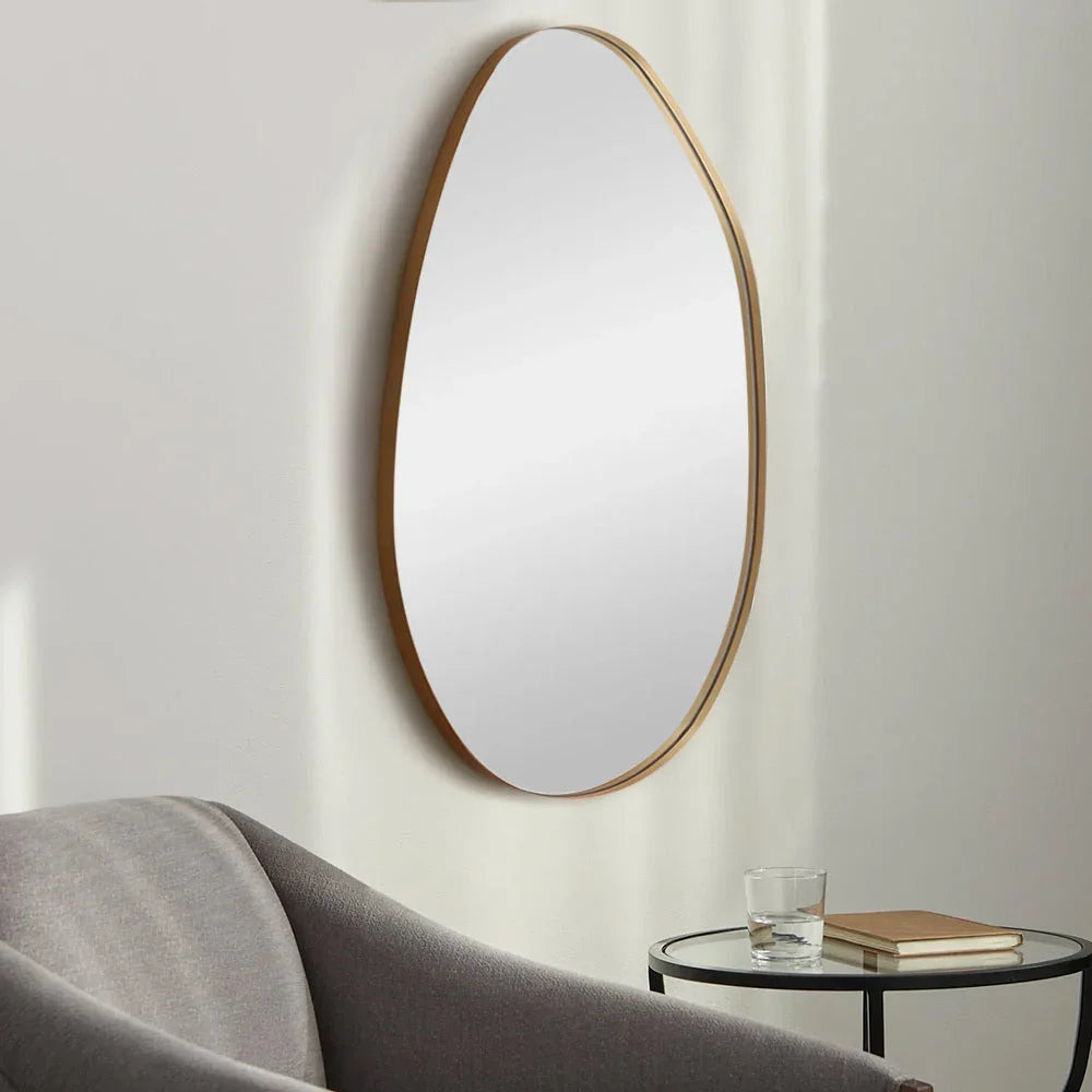 Gold Metal Framed Wall Mirror - House Of Avana
