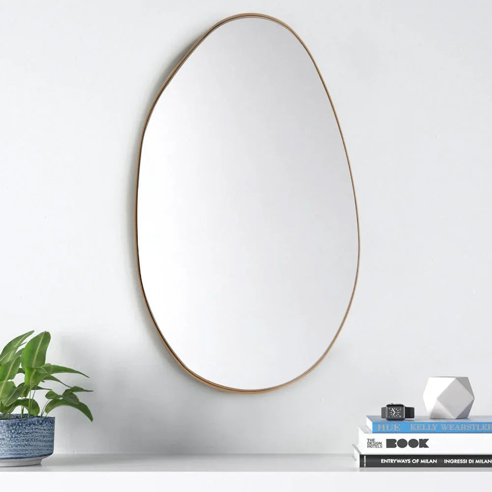 Gold Metal Framed Wall Mirror - House Of Avana