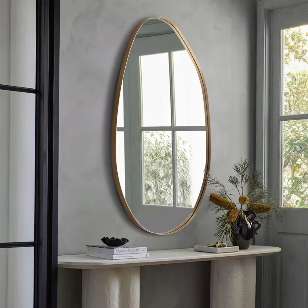 Gold Metal Framed Wall Mirror - House Of Avana