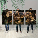 Gold panther wall sculpture, metallic finish, 3D design - House of Avana