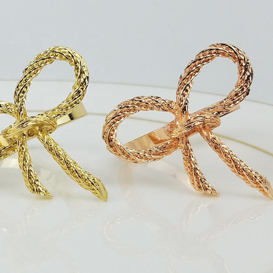 Gold Plated Bow Napkin Ring Tea + Linen