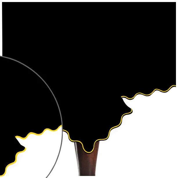 Scallop Embroidery Sateen Cotton Solid Table Cloth - Black PushpLinen