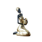 African Gold Sculpture - Tribal Lady Tabletop, alternate view - House Of Avana