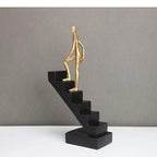 Gold-plating Climber Character Resins Sculpture Climbing Ladder Figure Statue Ornaments Desk Decoration... - House Of Avana