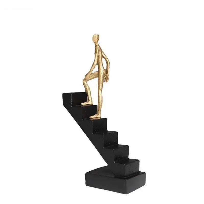 Gold-plating Climber Character Resins Sculpture Climbing Ladder Figure Statue Ornaments Desk Decoration... - House Of Avana
