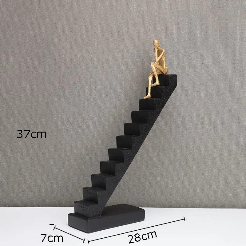 Gold-plating Climber Character Resins Sculpture Climbing Ladder Figure Statue Ornaments Desk Decoration... - House Of Avana