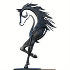 Modern Horse Statue - Antique Gold Finish, detail shot - House Of Avana