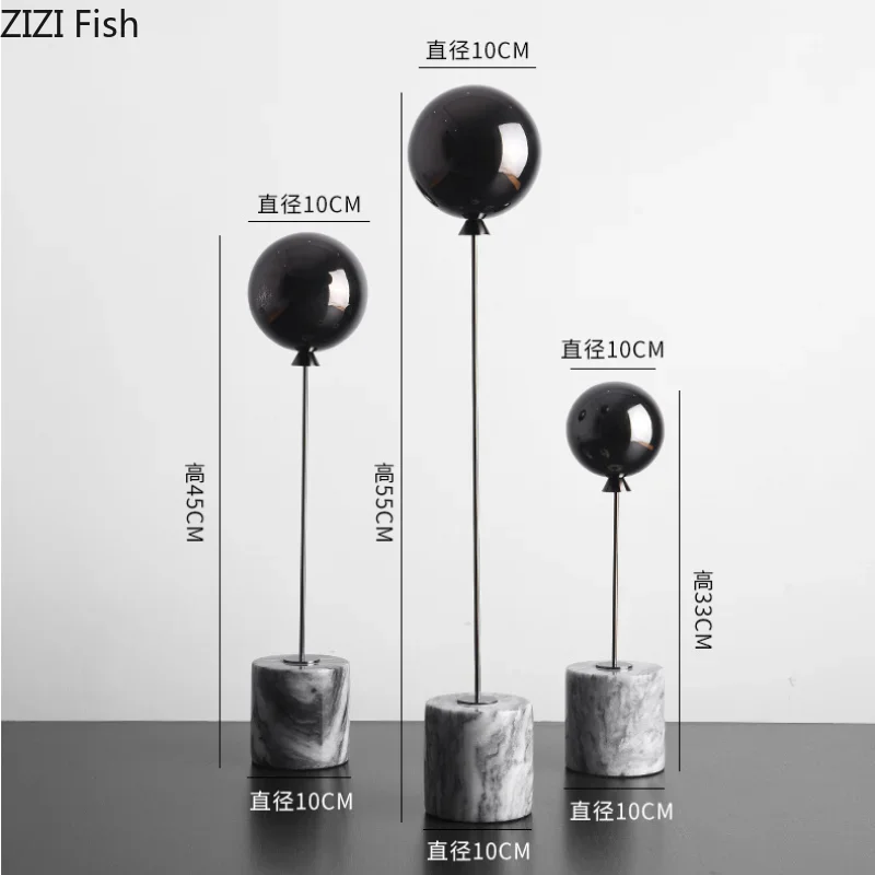 Marble Base Statue - Gold Balloon Sculpture, lifestyle image - House Of Avana