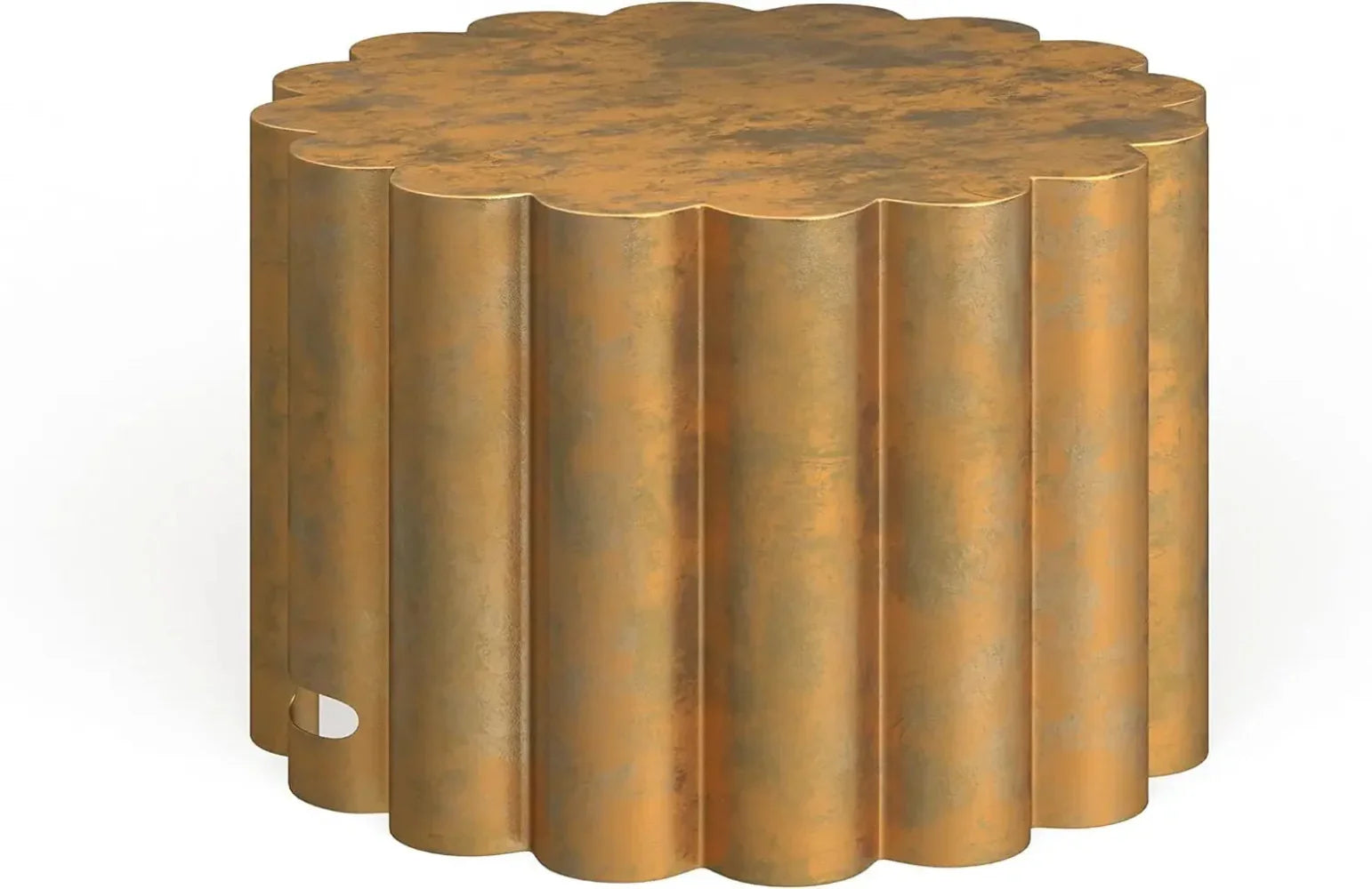 Modern Round Gold Coffee Table, front view - House Of Avana