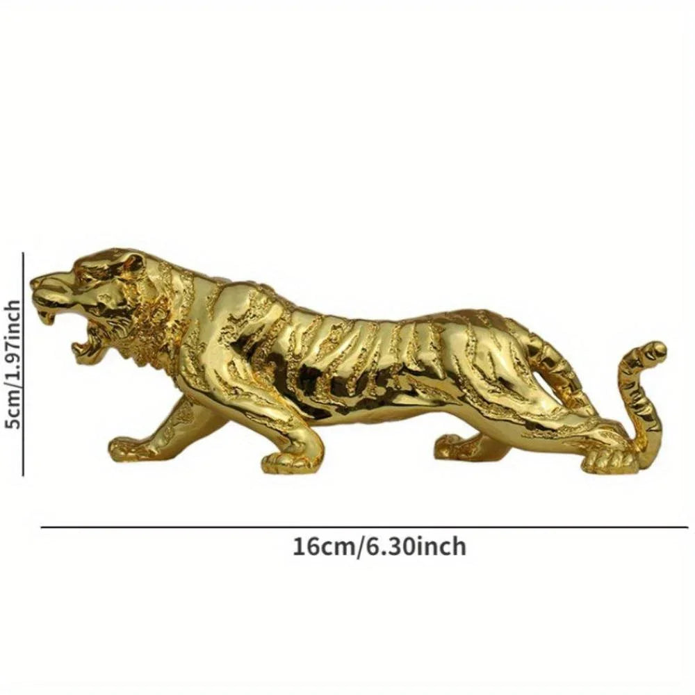 Tiger Ornament - Majestic Gold Detailed, top view - House Of Avana
