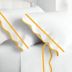 400TC Cotton Scallop Embroidery & Border Sateen Solid Pillowcases (Set Of 2) PushpLinen