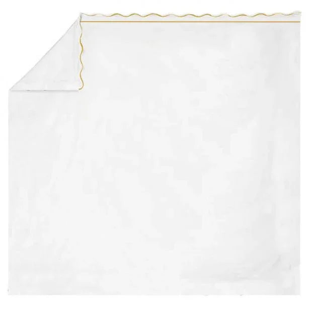 400TC Cotton Scallop Embroidery & Border Sateen Solid Sheet Set PushpLinen