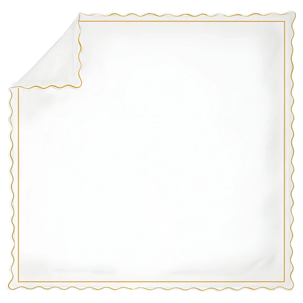 400TC Cotton Scallop Embroidery & Border Sateen Solid Duvet Cover Set PushpLinen