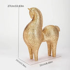 Modern Golden Horse Figurine - Abstract Nordic Design, detail shot - House Of Avana