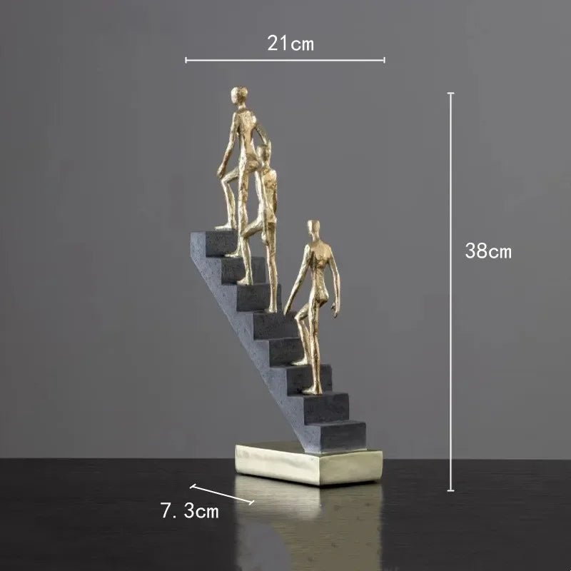Abstract Figurine - Golden Staircase Sculpture, in-use display - House Of Avana