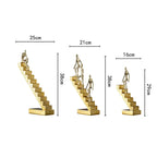 Abstract Figurine - Golden Staircase Sculpture, lifestyle image - House Of Avana