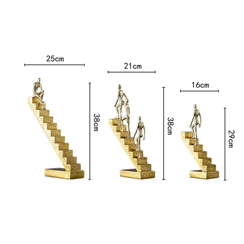 Abstract Figurine - Golden Staircase Sculpture, lifestyle image - House Of Avana