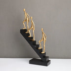Golden Climber Sculpture - Abstract Modern Artwork, angled view - House Of Avana